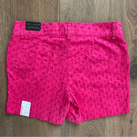 NWT The Limited Hot Pink Eyelet Tailored Shorts Cotton Pockets - Picture 6 of 16